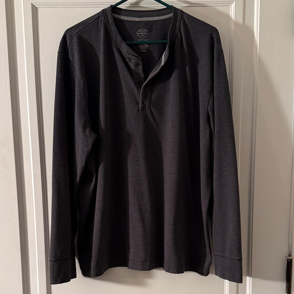 St. John's Bay Dark Gray Long Sleeve Henley